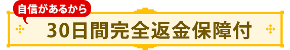 自信があるから30日間完全返金保障付